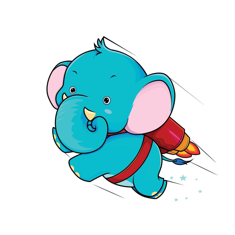 Super Elephant Cartoon Vector