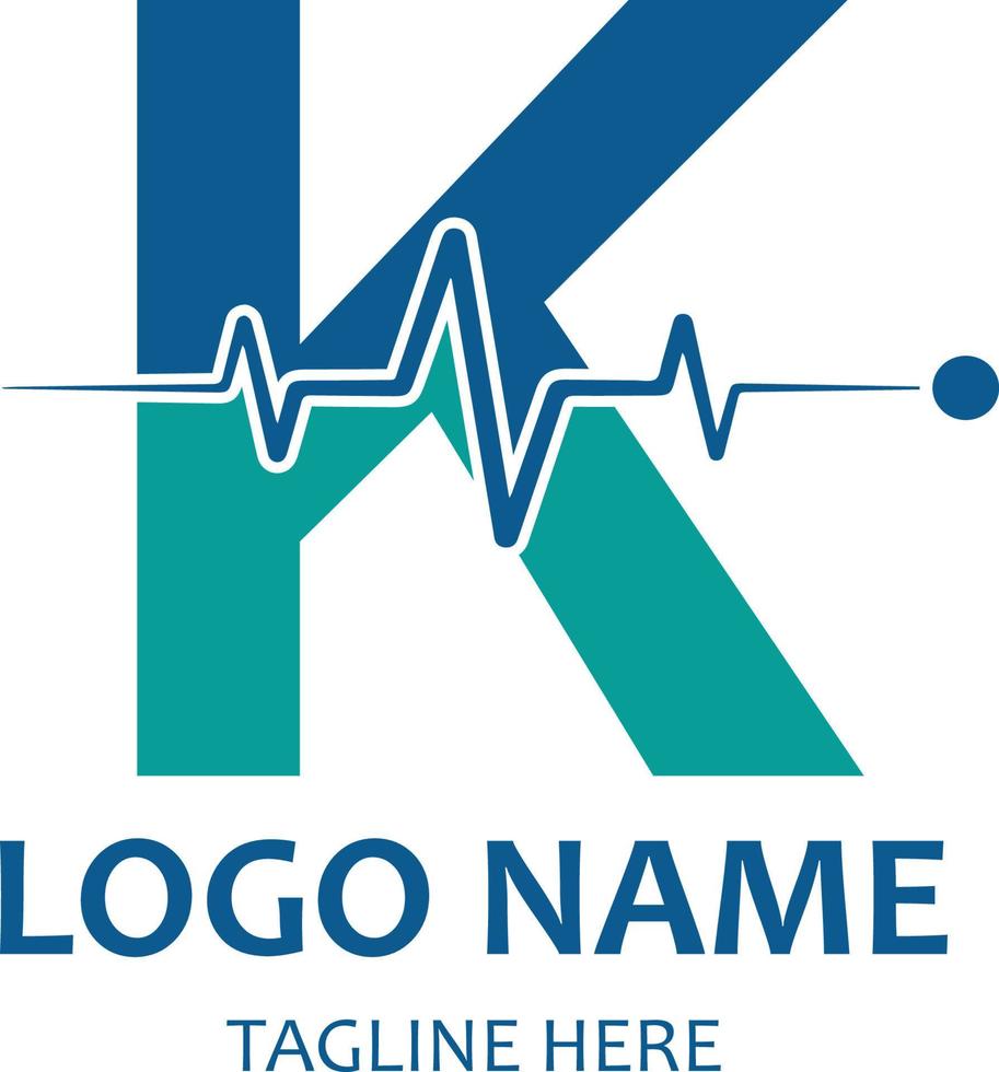 k icon logo design medical healthcare clinic vector graphics