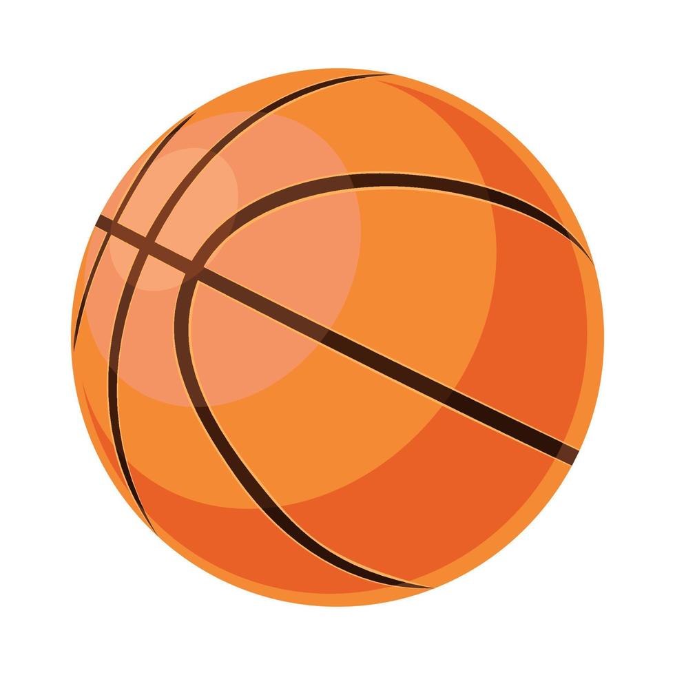 pelota de baloncesto en equipo deportivo de técnica plana vector