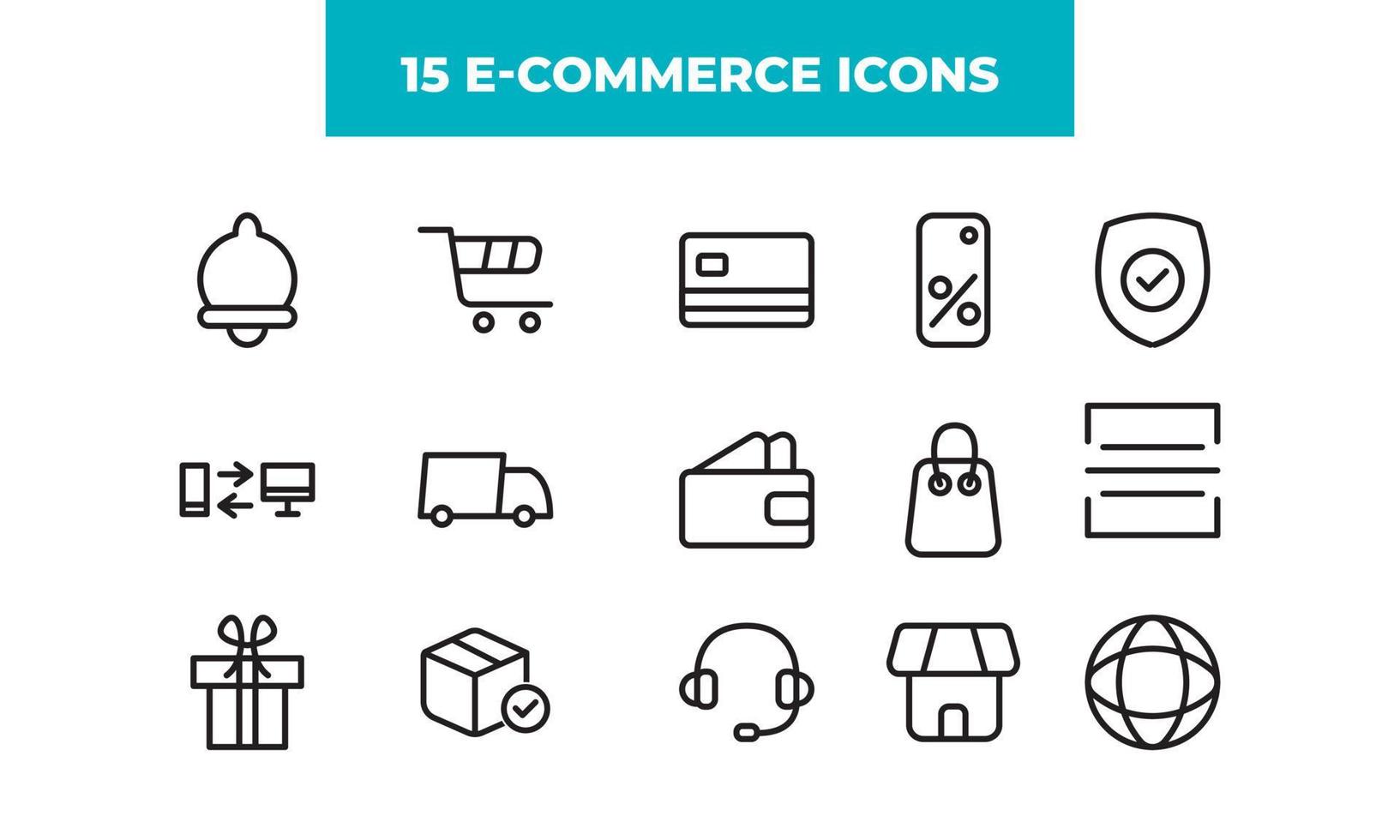 Set about e-commerce Related Vector Line Icons. Contains Icons like shopping and more.