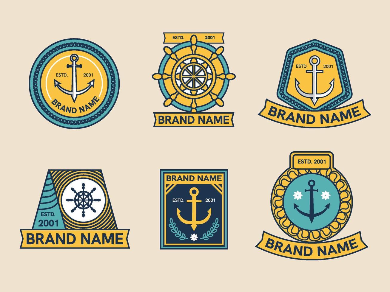 Vintage Anchor Logo Set vector