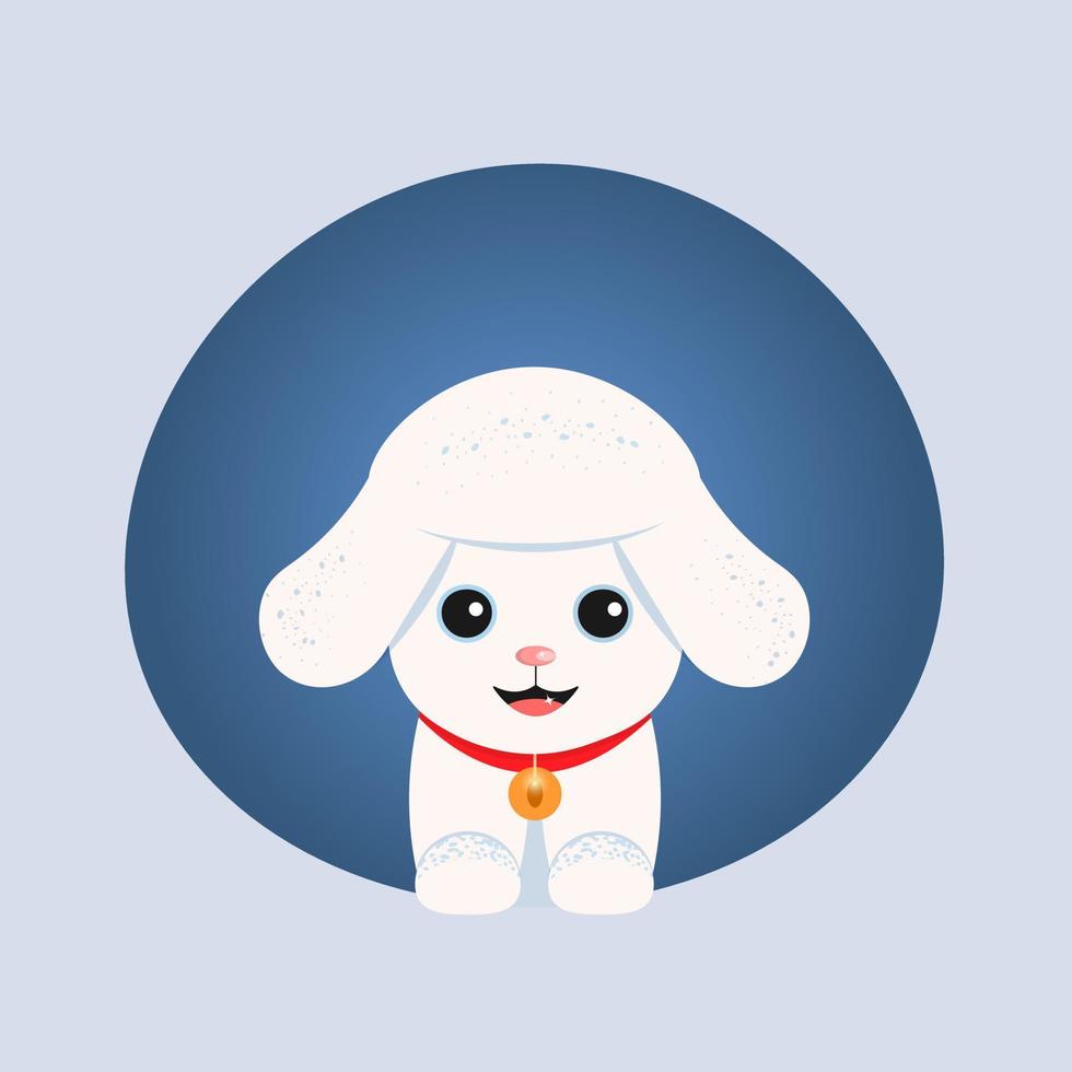 Cute doggy in flat style, vector character