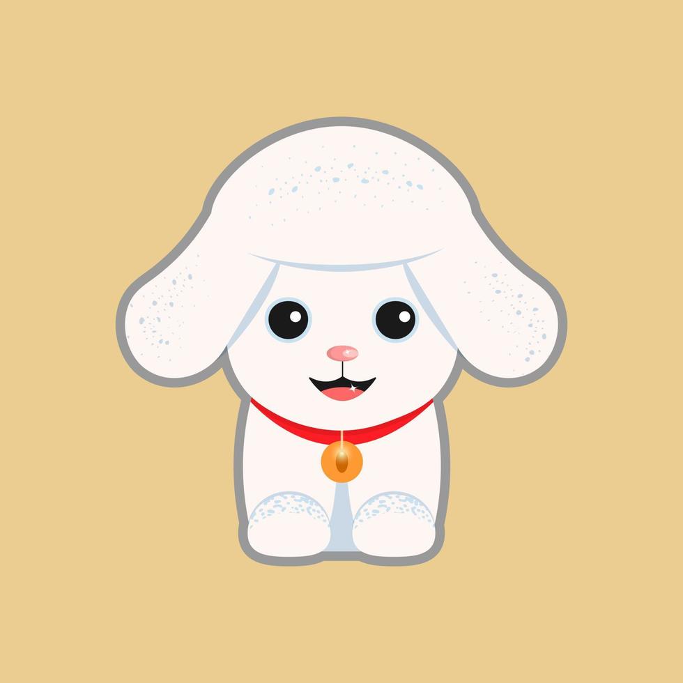 Sticker of a cute poodle puppy vector