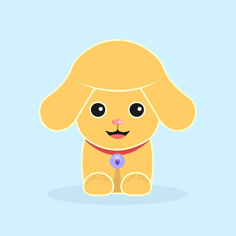 Cute puppy in flat style, vector character