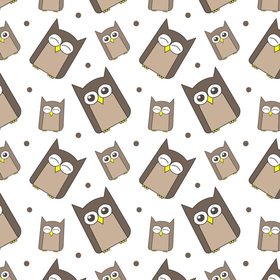 Repeating pattern with owlets on a white background vector