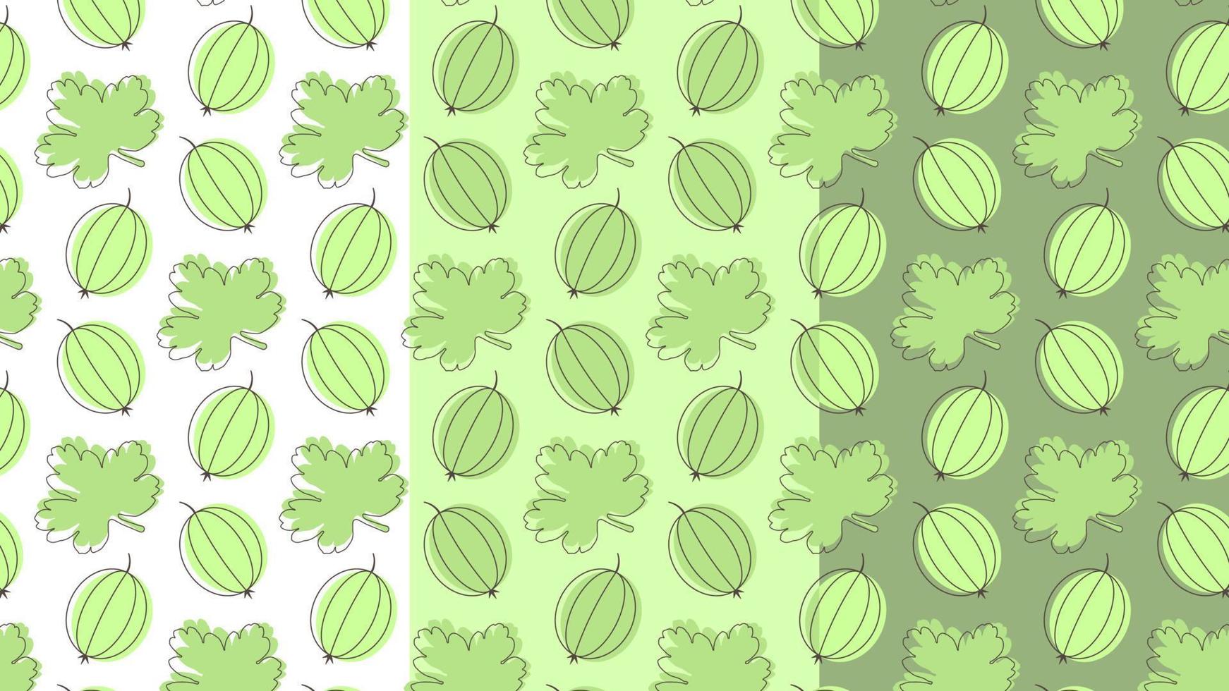 Seamless pattern with gooseberry berries and leaves vector