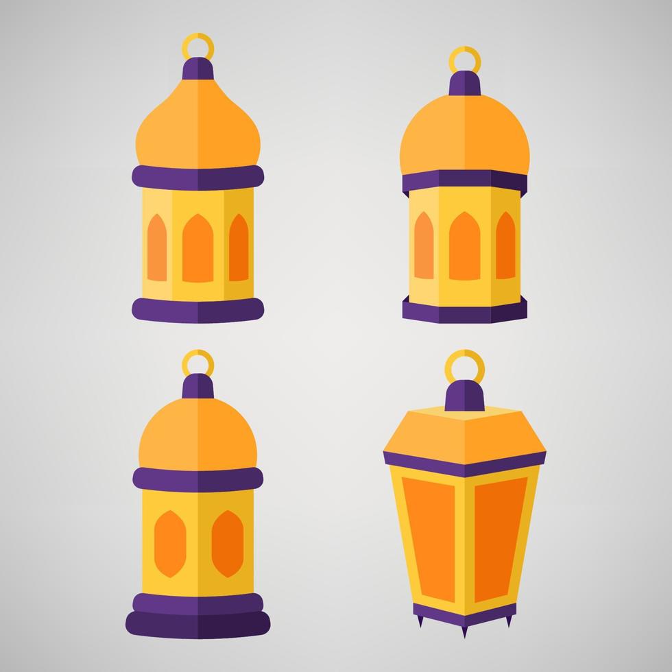Illustration of Flat Islamic Lantern collection vector
