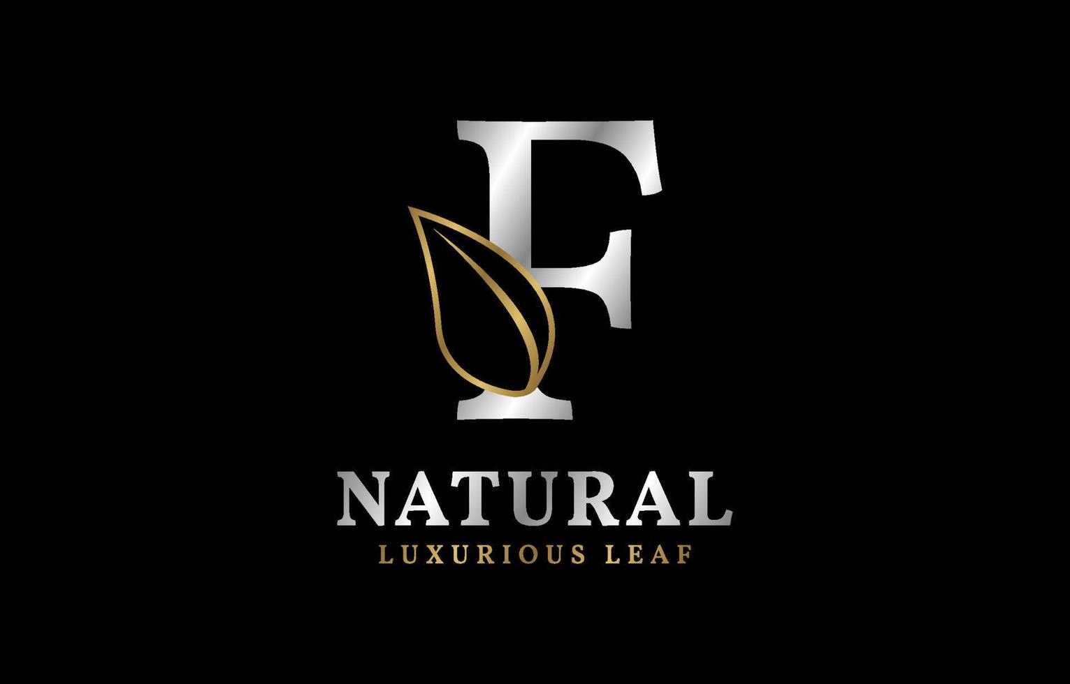 letter F natural luxurious leaf vector