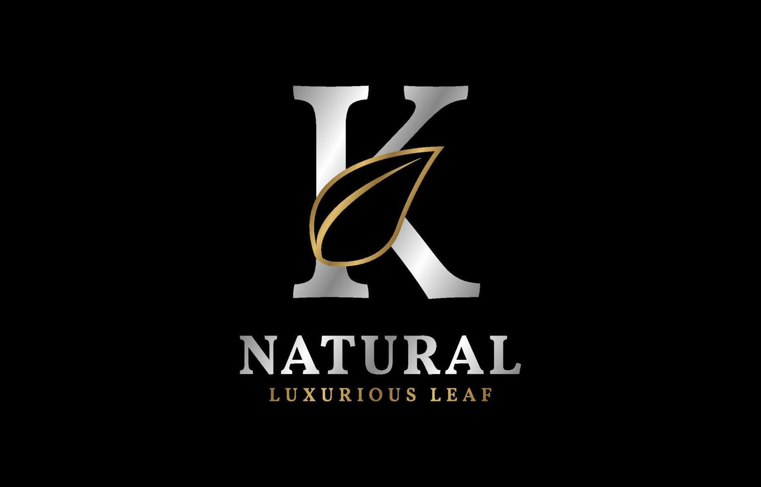 letter K natural luxurious leaf vector