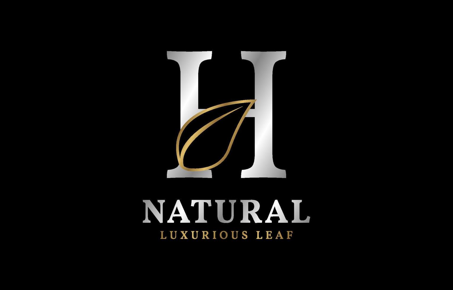 letter H natural luxurious leaf vector