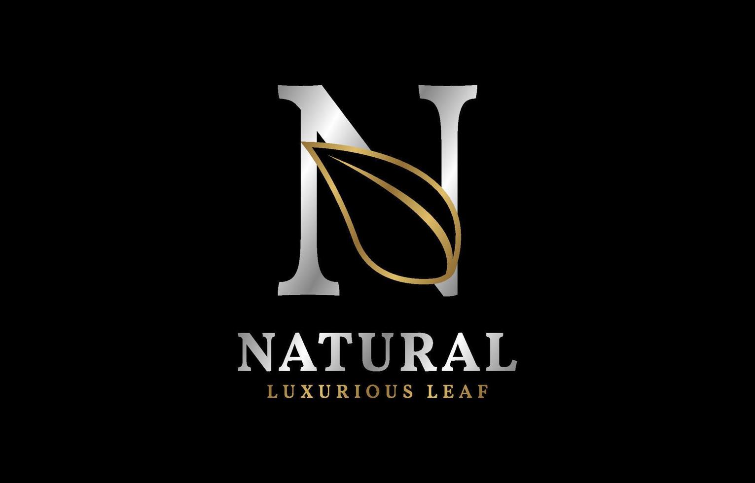 letter N natural luxurious leaf vector