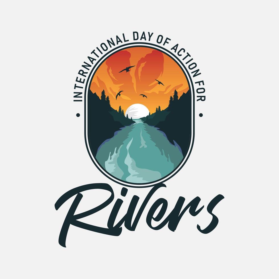 International Day Of Action For Rivers emblem background vector