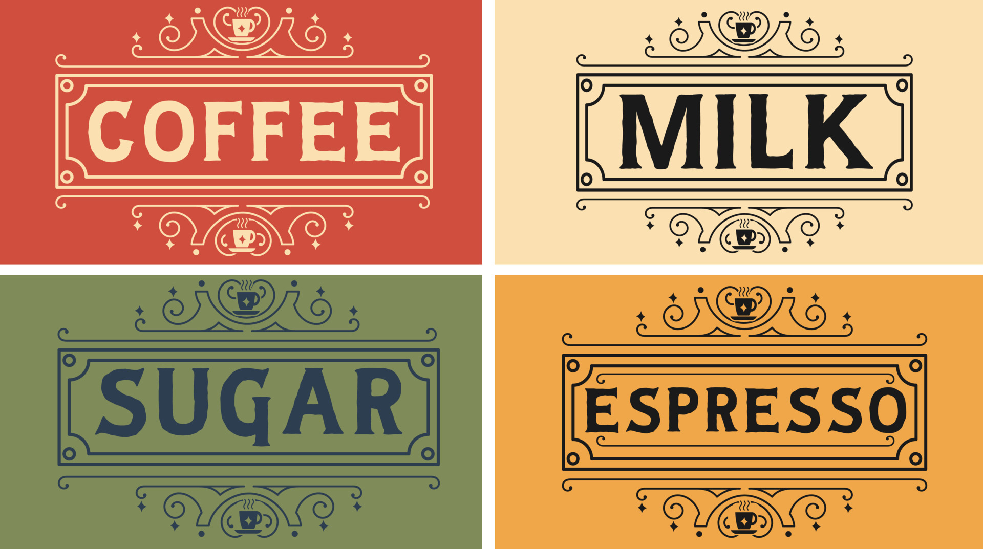 Vintage coffee label sign vector graphic svg design for coffee shop