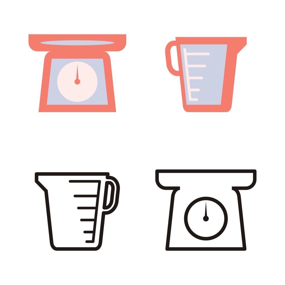 Kitchen tools or kitchen utensils set icon, vector design on white background.