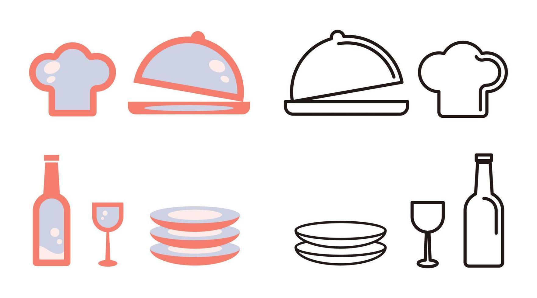 Kitchen tools or kitchen utensils set icon, vector design on white background.