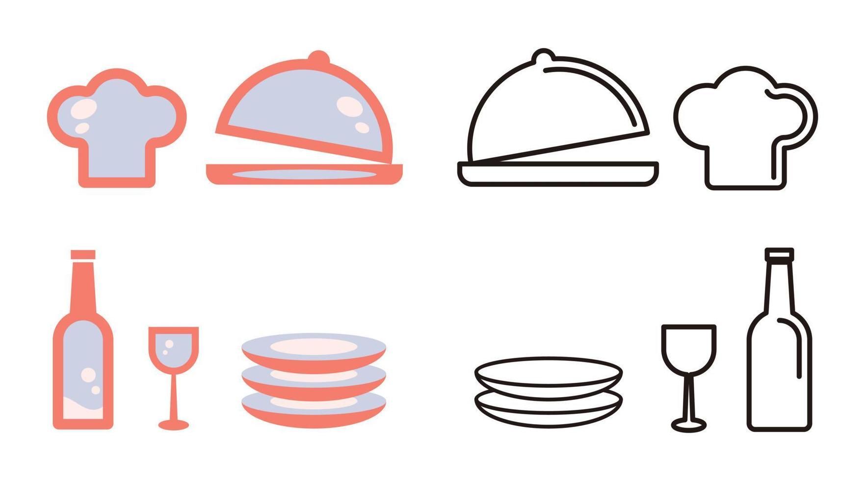 herramientas de cocina o utensilios de cocina conjunto icono, diseño vectorial sobre fondo blanco. vector