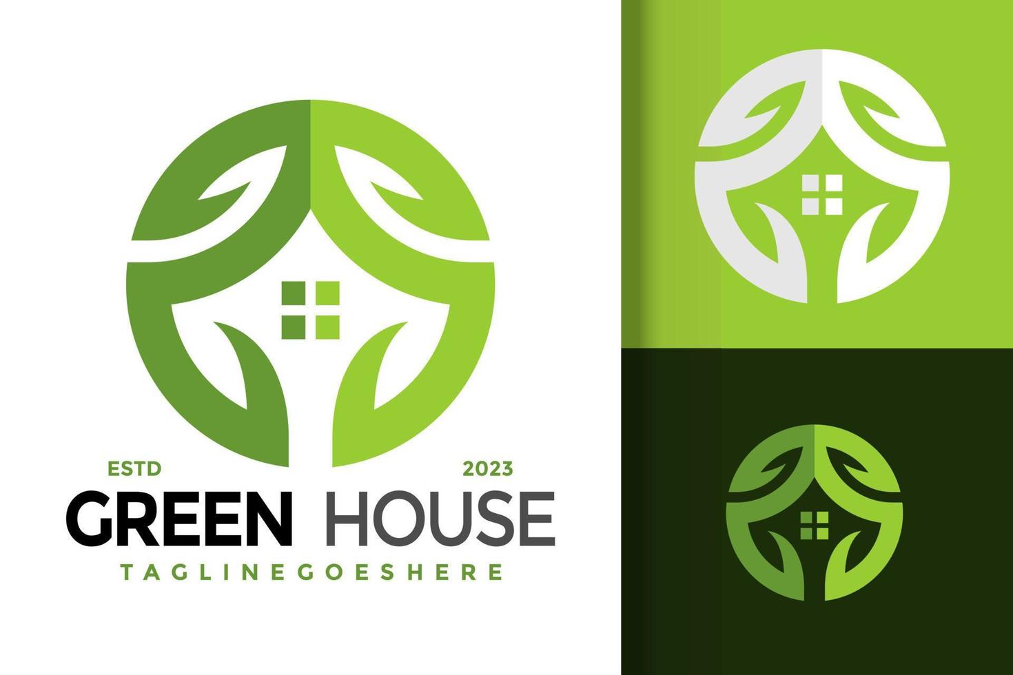 plantilla de ilustración de vector de stock de elemento de diseño de logotipos de logotipo de casa verde