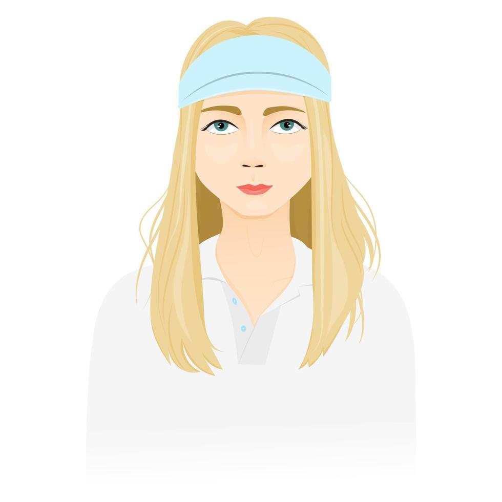 Portrait of a Female tennis player vector