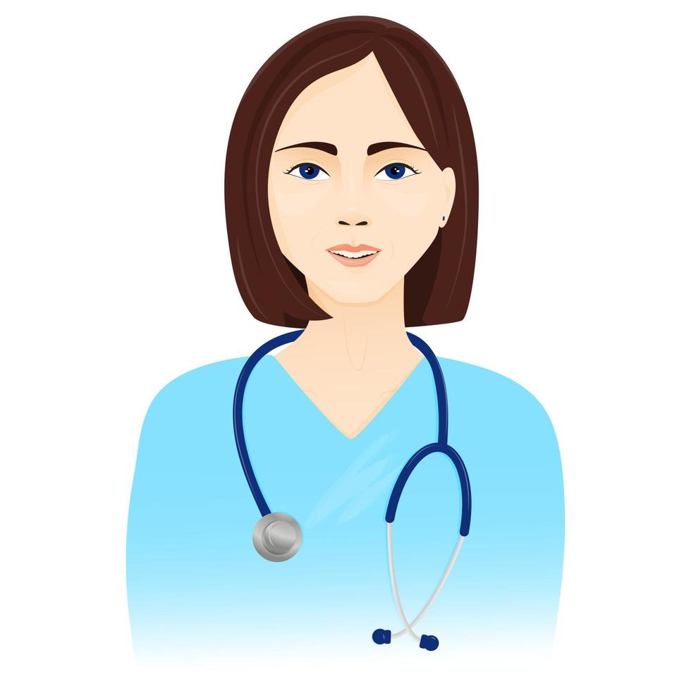 retrato de una doctora vector