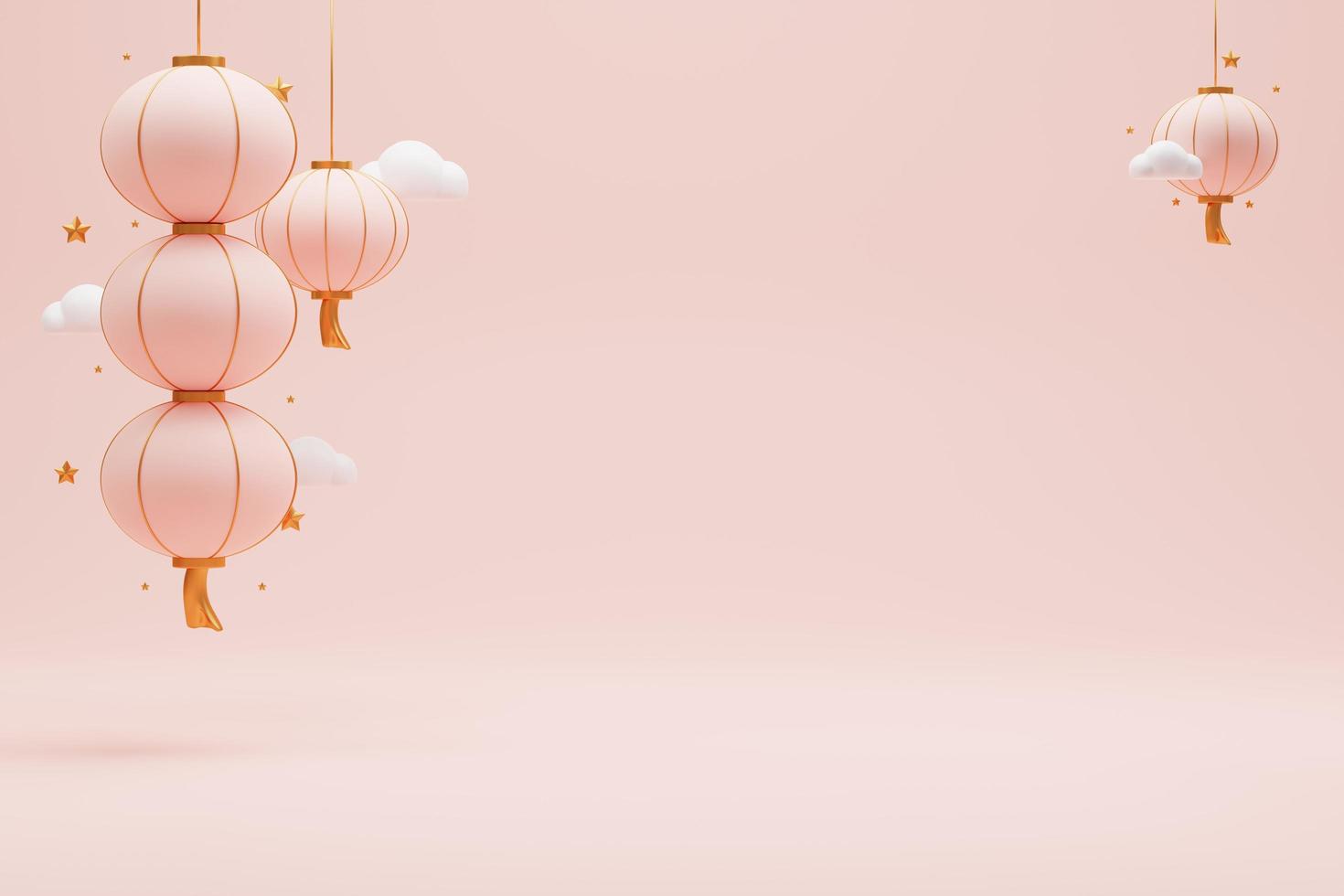 3D rendering chinese new year decoration photo