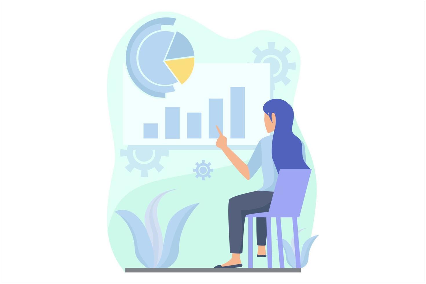 Business Presentation Flat Design Illustration vector
