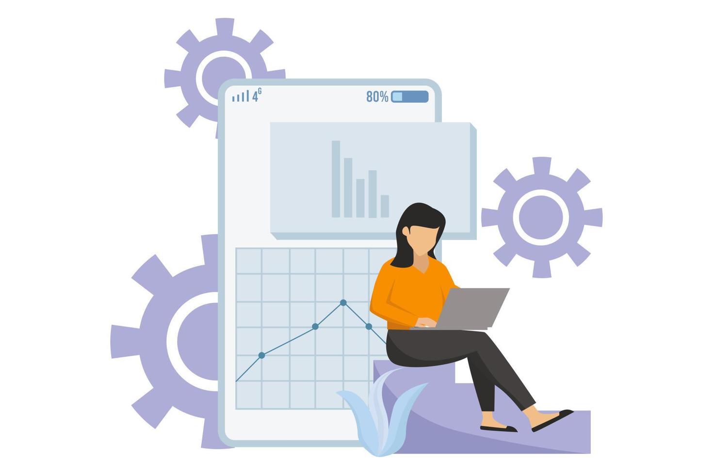 Business Analysis Flat Design Illustration vector