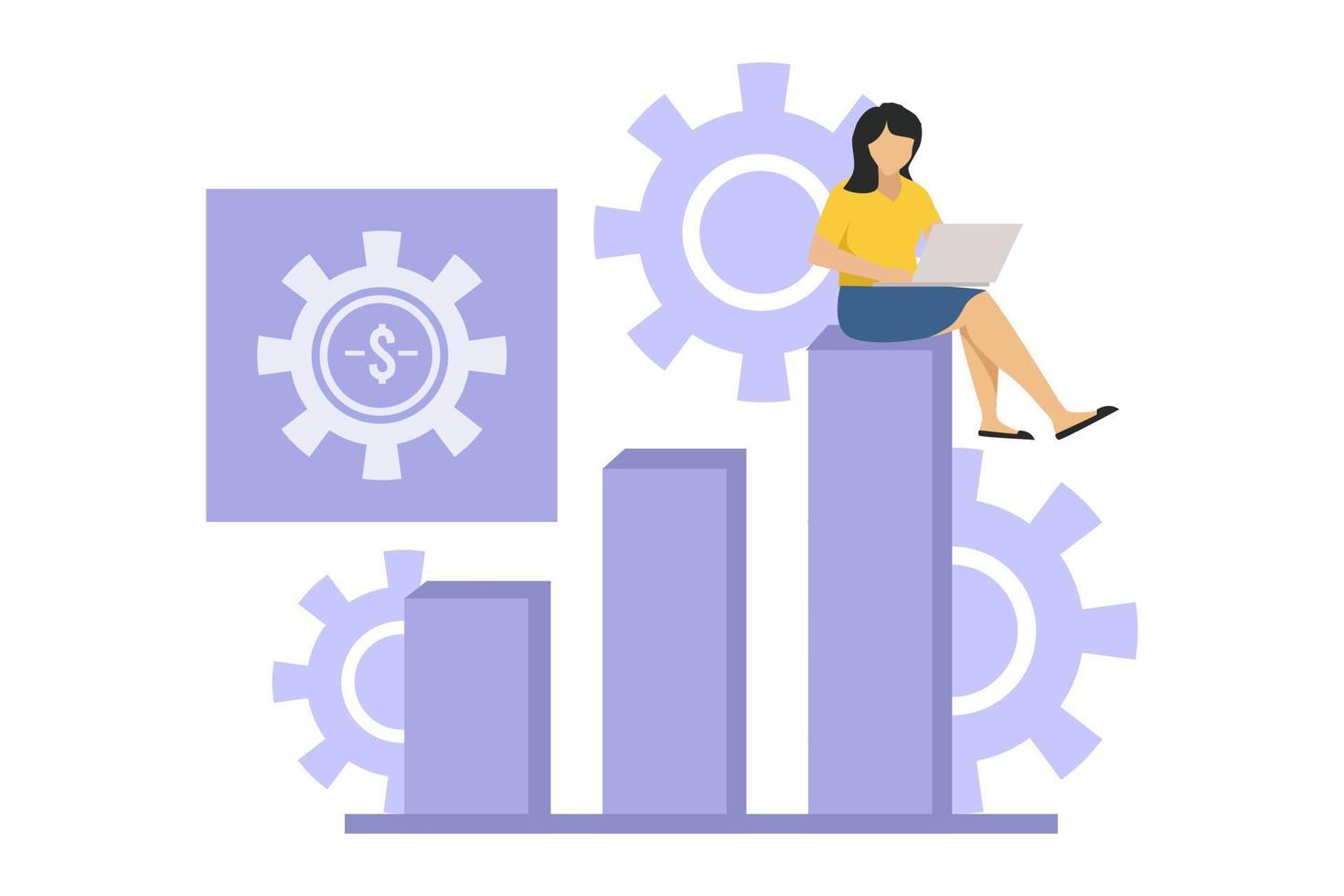 Business Analysis Flat Design Illustration vector
