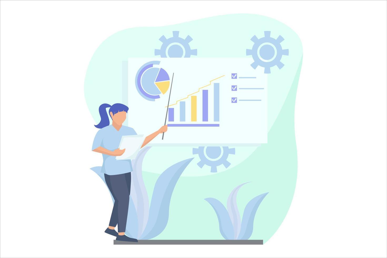 Business Presentation Flat Design Illustration vector