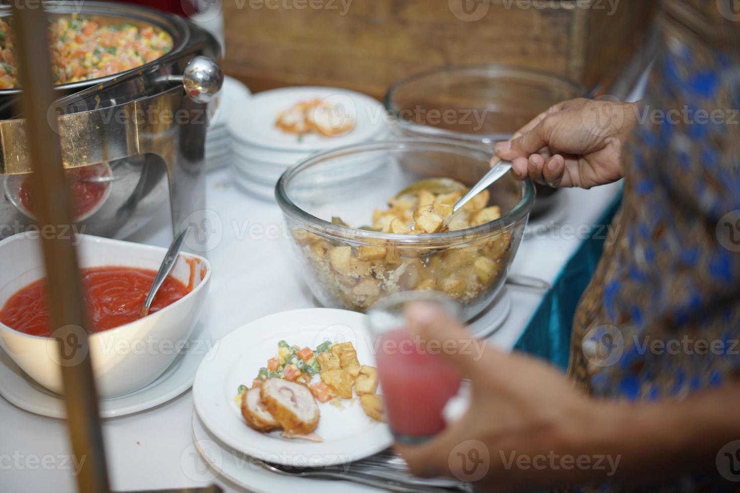 Foods and Drinks Table for Wedding Ceremony photo