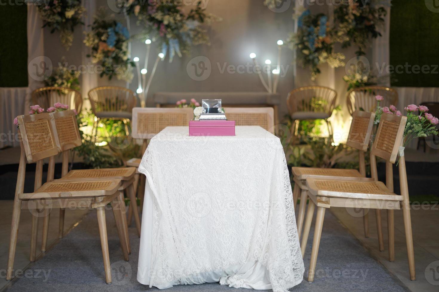 Table and Chairs Arrangement for Muslim Wedding Ceremony photo