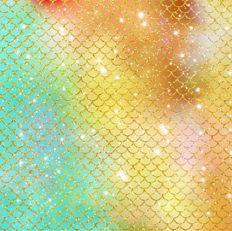 Mermaid scale pattern gold with sparkle gradient color background photo