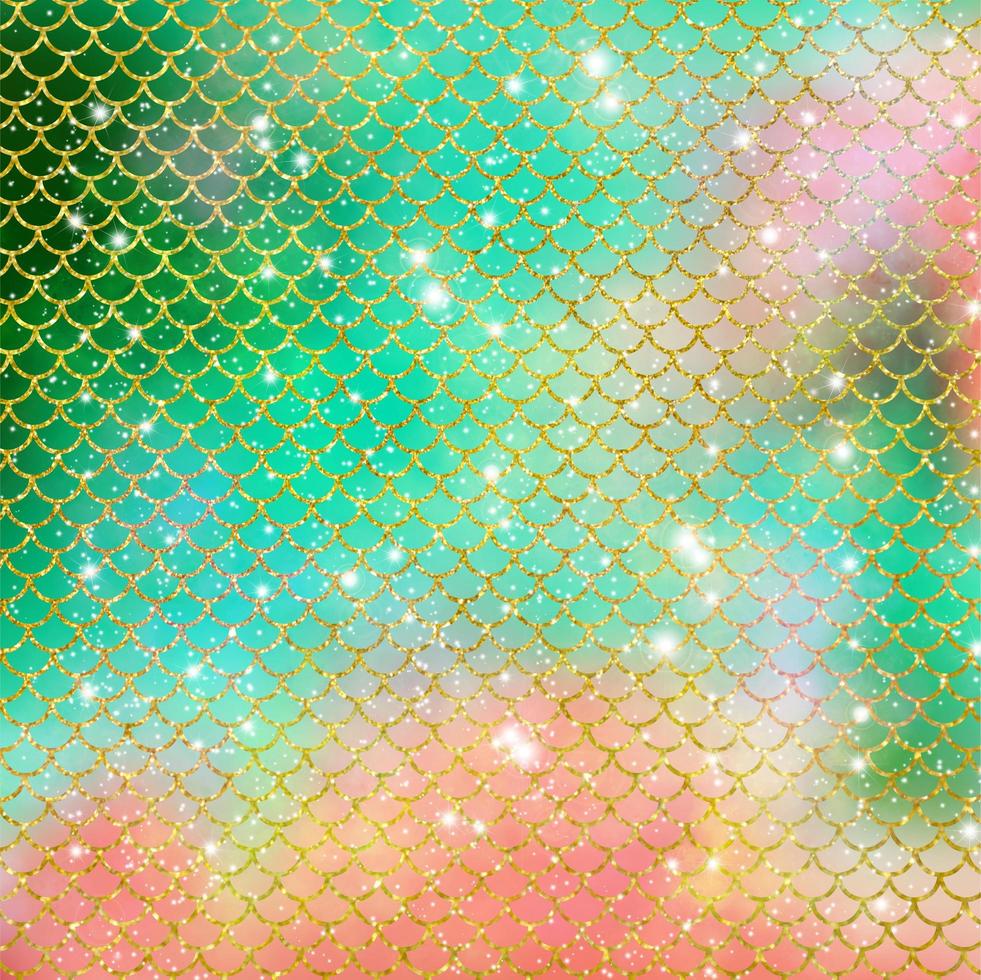 Mermaid scale pattern gold with sparkle gradient color background photo