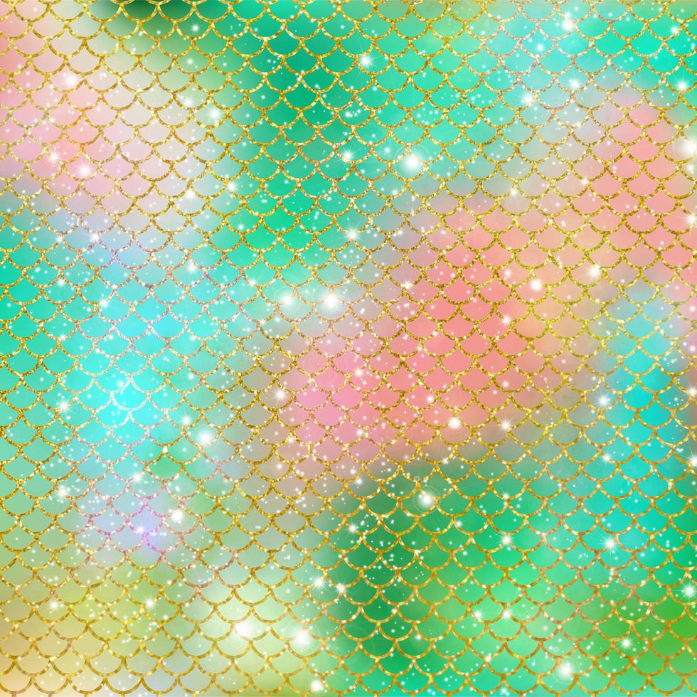 Mermaid scale pattern gold with sparkle gradient color background photo