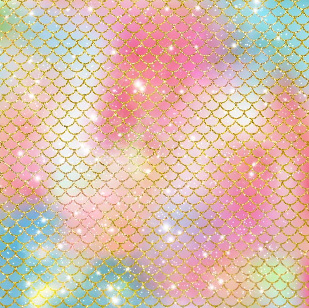 Mermaid scale pattern gold with sparkle gradient color background photo