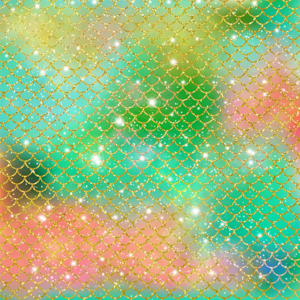 Mermaid scale pattern gold with sparkle gradient color background photo