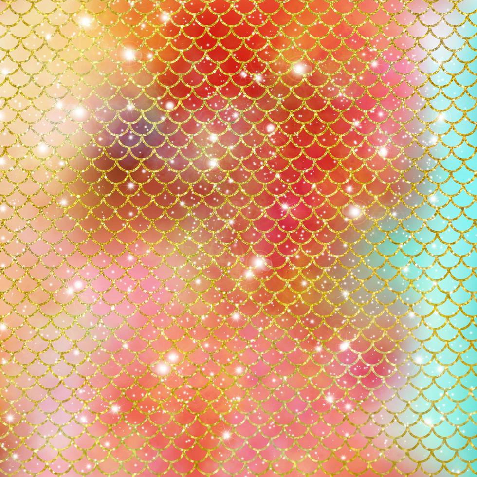 Mermaid scale pattern gold with sparkle gradient color background photo