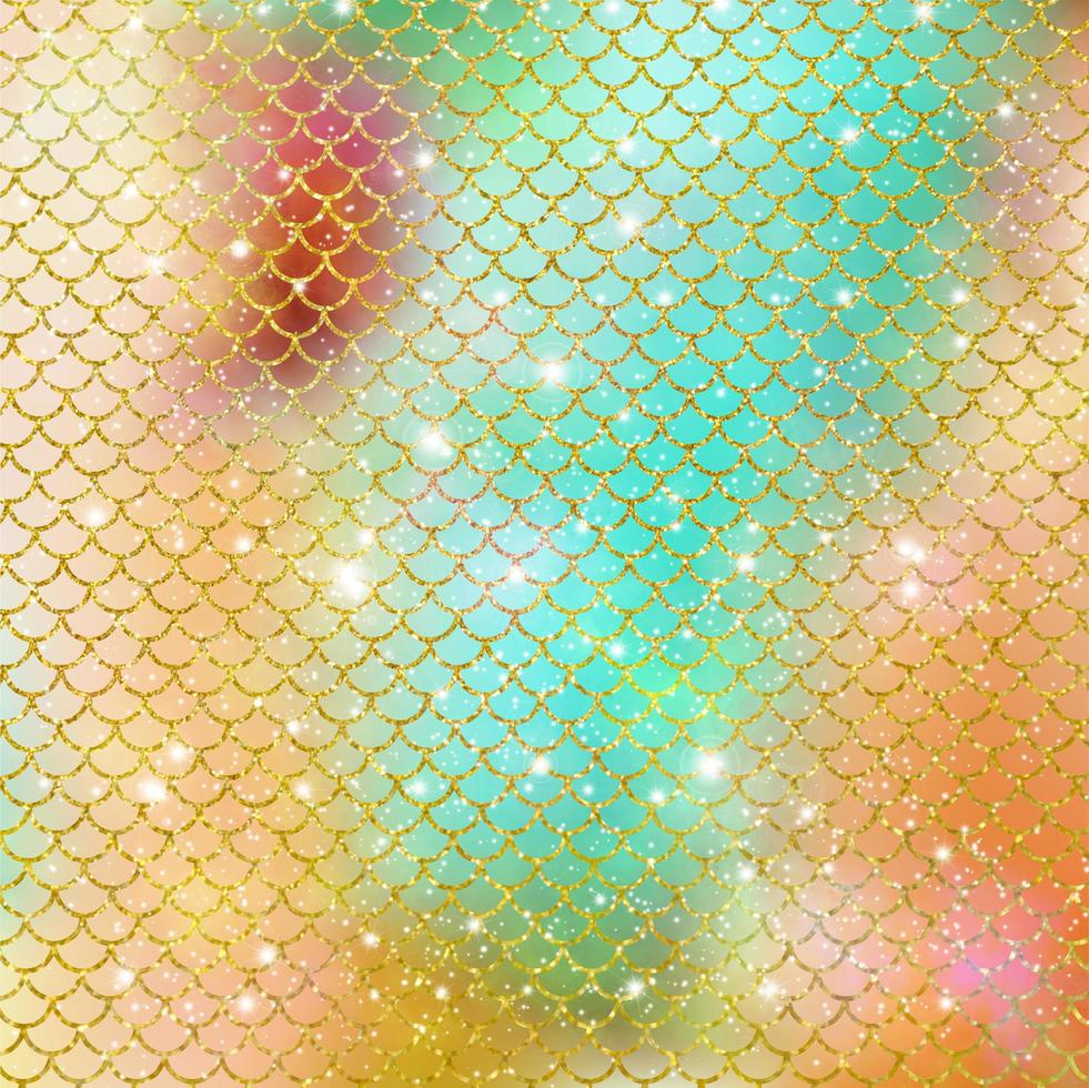 Mermaid scale pattern gold with sparkle gradient color background photo