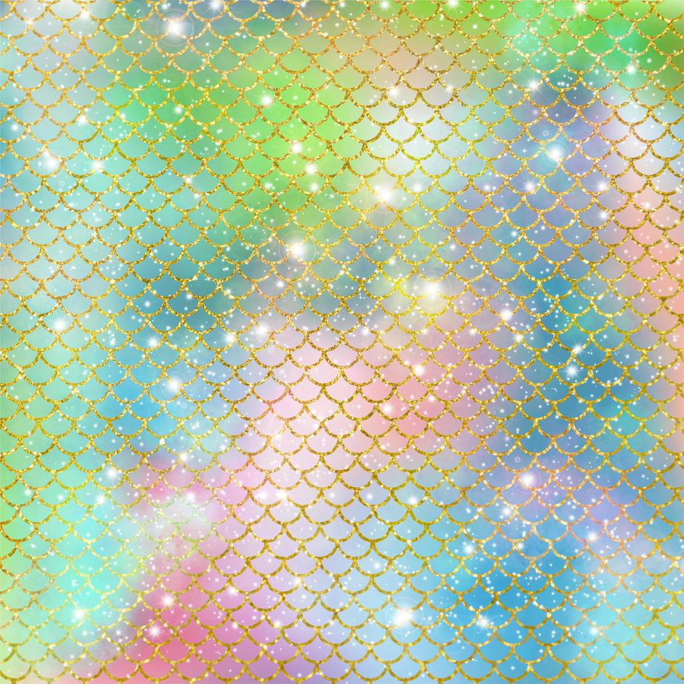 Mermaid scale pattern gold with sparkle gradient color background photo