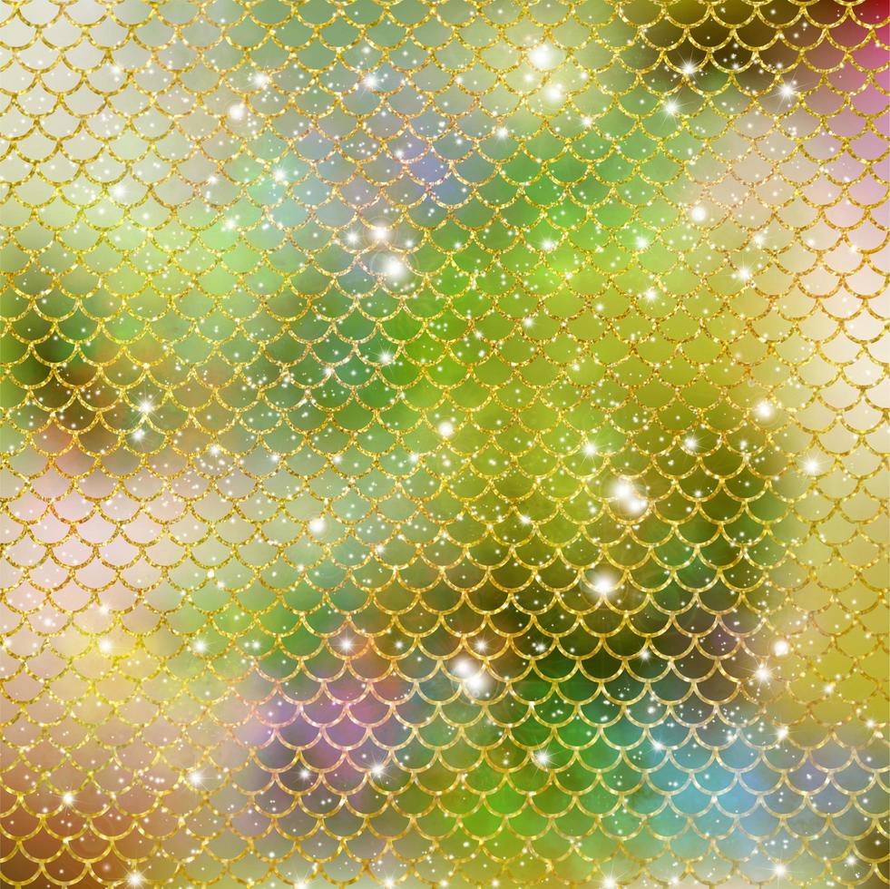patrón de escala de sirena dorado con fondo de color degradado brillante foto