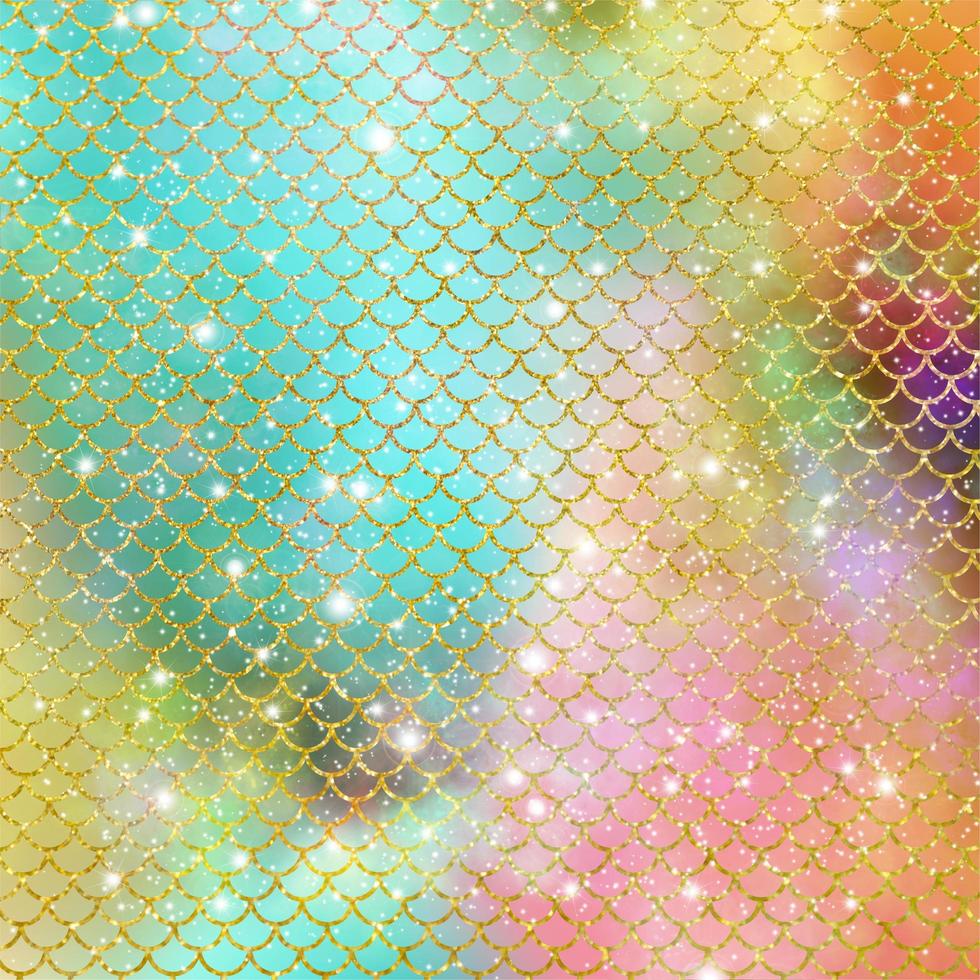 Mermaid scale pattern gold with sparkle gradient color background photo