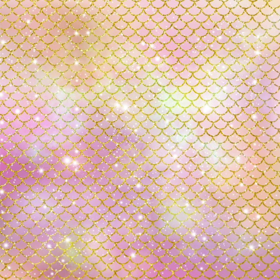 Mermaid scale pattern gold with sparkle gradient color background photo