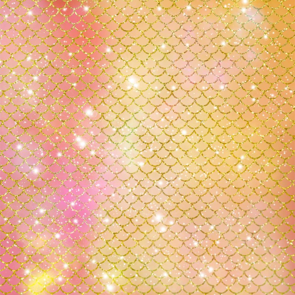 Mermaid scale pattern gold with sparkle gradient color background photo