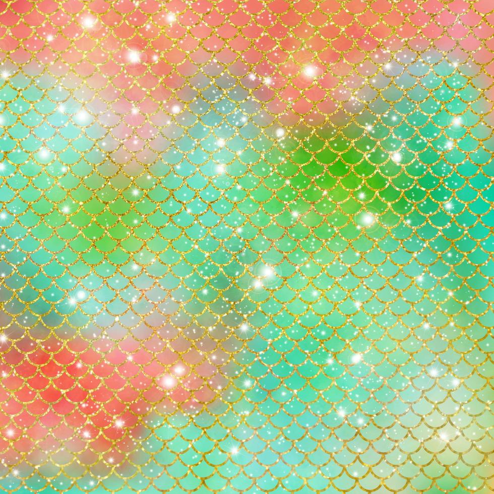 Mermaid scale pattern gold with sparkle gradient color background photo