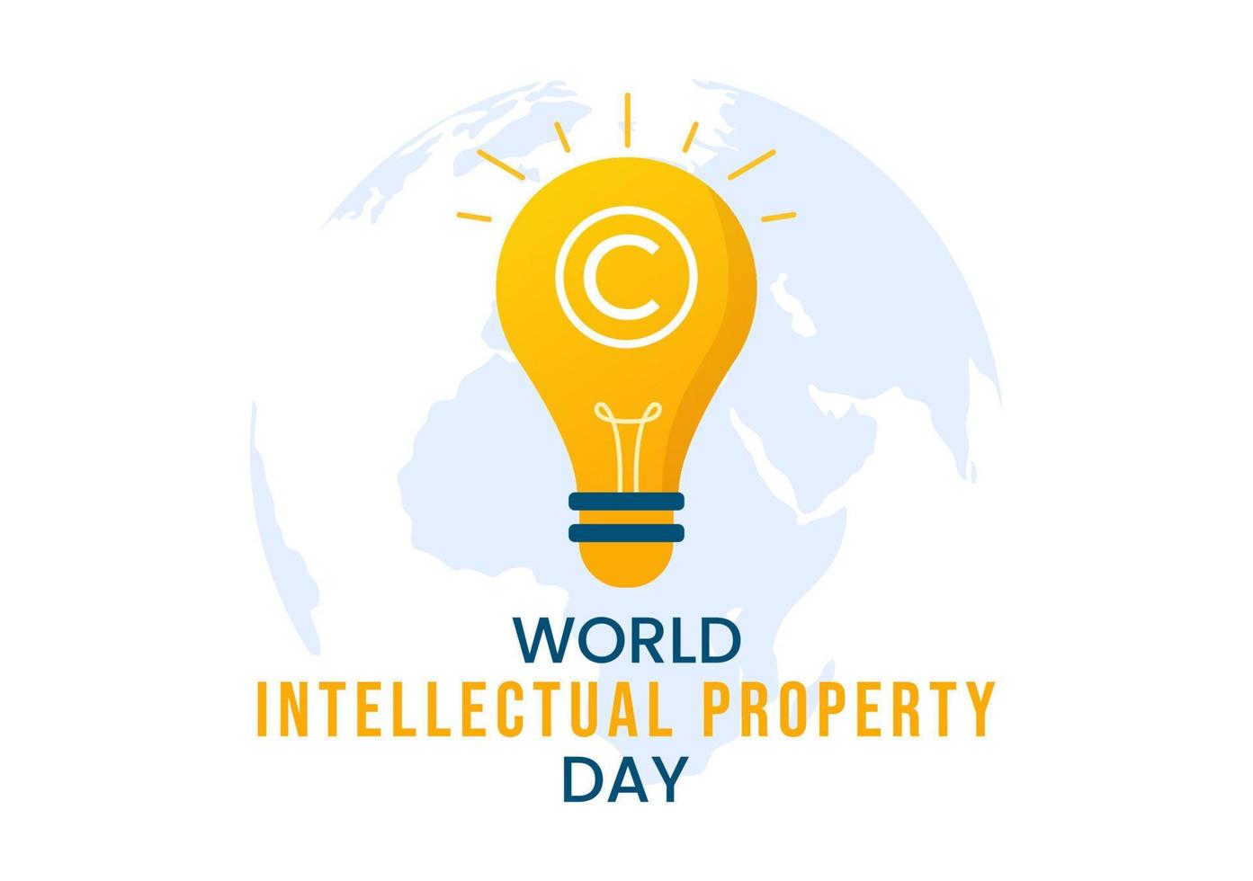 World Intellectual Property Day Illustration with Creativity and Light Bulb Idea for Web Banner or Landing Page in Flat Cartoon Hand Drawn Templates vector