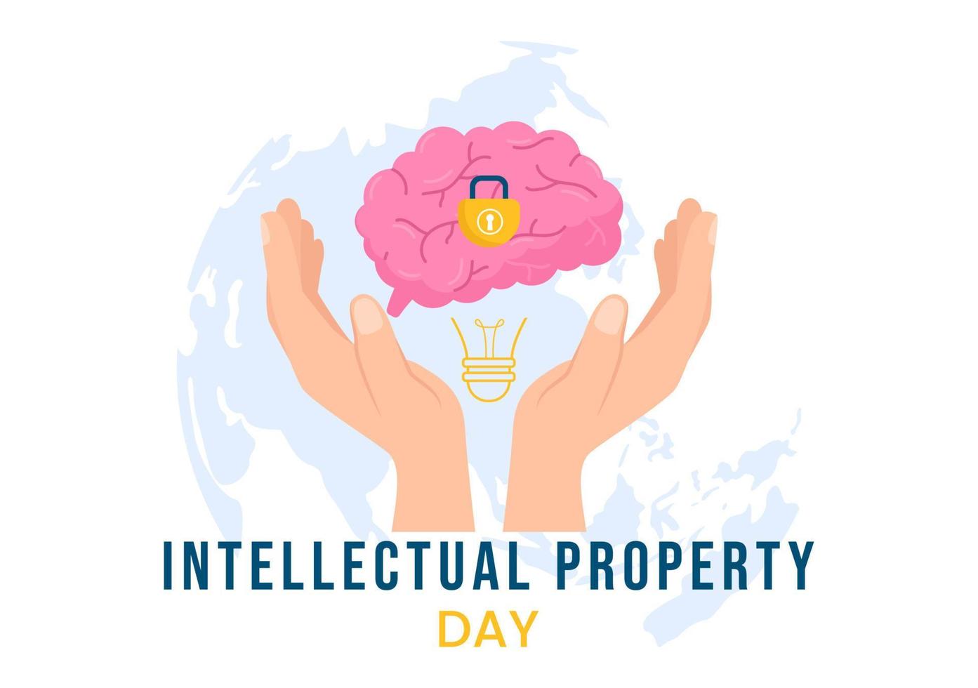 World Intellectual Property Day Illustration with Creativity and Light Bulb Idea for Web Banner or Landing Page in Flat Cartoon Hand Drawn Templates vector