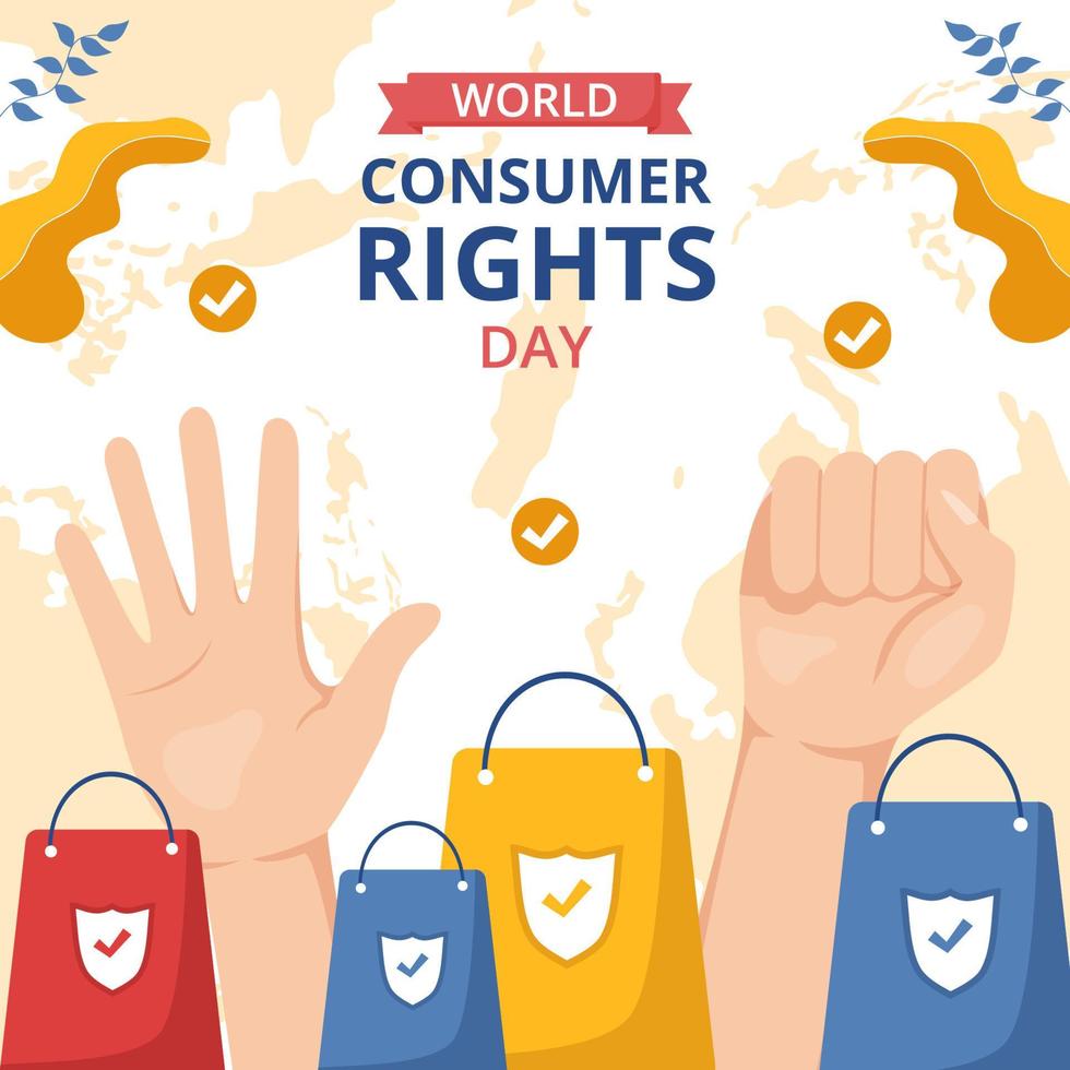World Consumer Rights Day Illustration Flat Cartoon Hand Drawn Templates vector