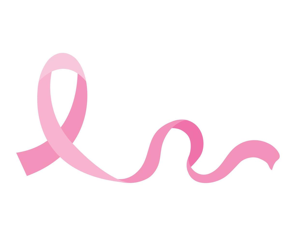 pink ribbon of breast cancer awareness vector design