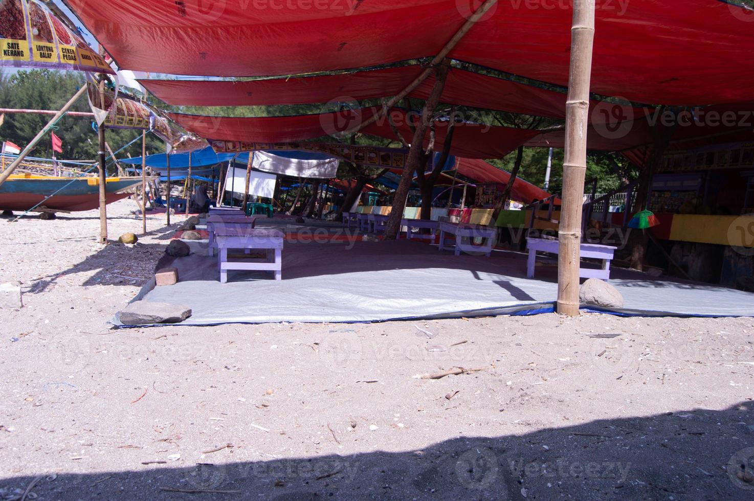 view of a simple traditional warung in Indonesia photo