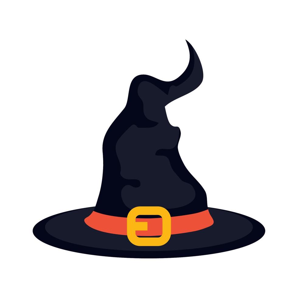 halloween, icono de bruja de sombrero sobre fondo blanco vector