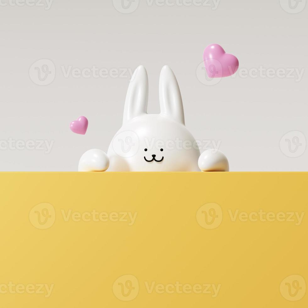 3d render abstract background. new year, year of the rabbit. photo